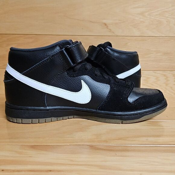 Nike Dunk Mid Pro SB Size 8 Black White Anthracite Gum 2012 Mens Shoe 314383 016 - Picture 8 of 12